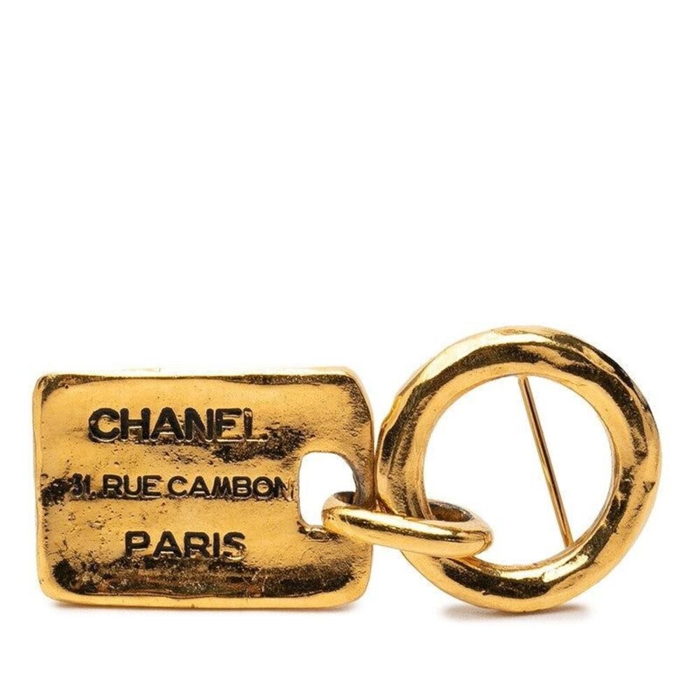 Chanel CC Logo 31 Rue Cambon Paris Gold Plated Brooch